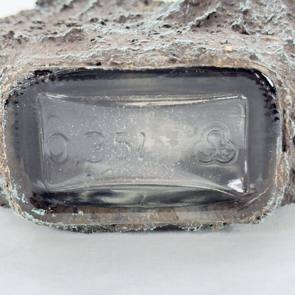 Vintage Austrian Decanter Glass Bottle Scenic Linz Tree Bark Design Cork Stopper - Picture 9 of 12